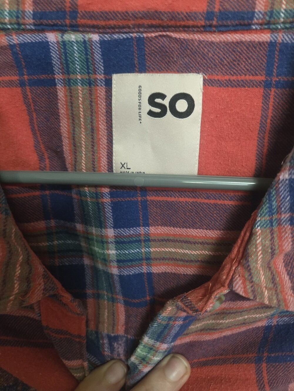 Upcycled Plaid Flannel Top w/ Cute Bear Graphic & Bleach Wash LS06 - Picture 3 of 10